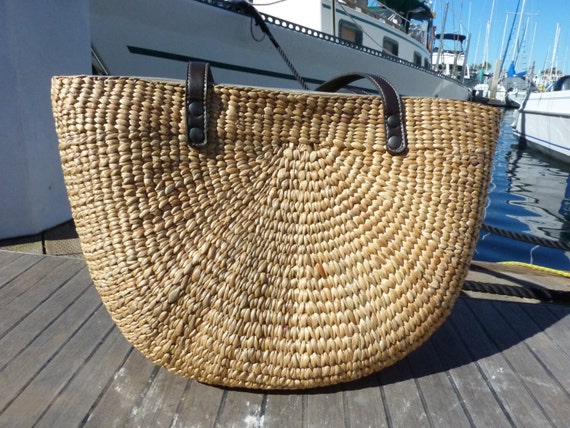 Seagrass woven tote beach tote picnic tote picnic bag