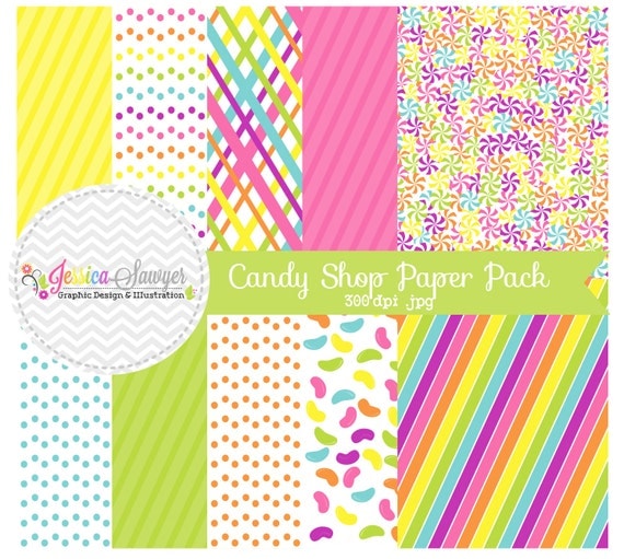 INSTANT DOWNLOAD, candy background - rainbow whimsical digital paper - printable paper - card maing, invite design, scrapbook Il_570xn