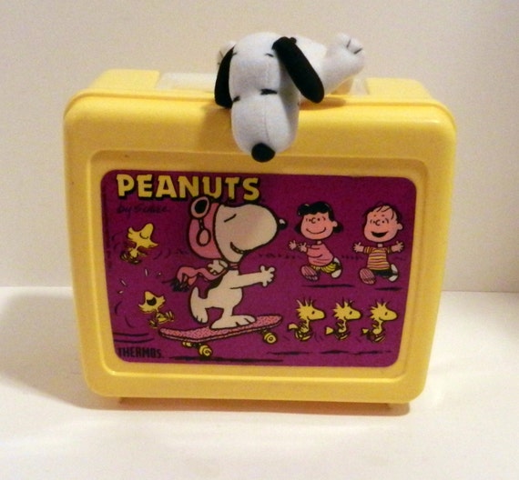 Vintage Peanuts Lunch Box Snoopy Lunch Box by happenstanceNwhimsy