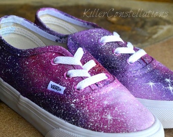 Custom Painted Galaxy Shoes Blue Green
