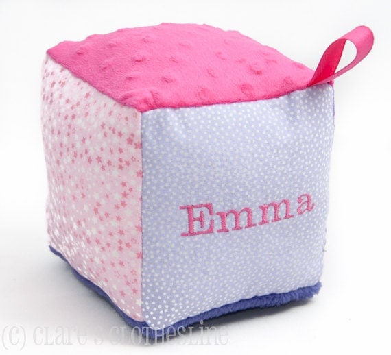 Personalized Custom Design Soft Block Baby Toy - Made to Order - Your Choice of Fabrics