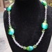 Green and Blue Glass Beaded Necklace