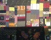 Boro, sashiko themed hand made quilt Boro, sashiko themed hand made quilt