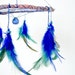 Dream Catcher - Blue Magic Circles- With Light Blue Crystal Prism, Blue Feathers, Purple Frame and Nett - Home Decor, Nursery Mobile