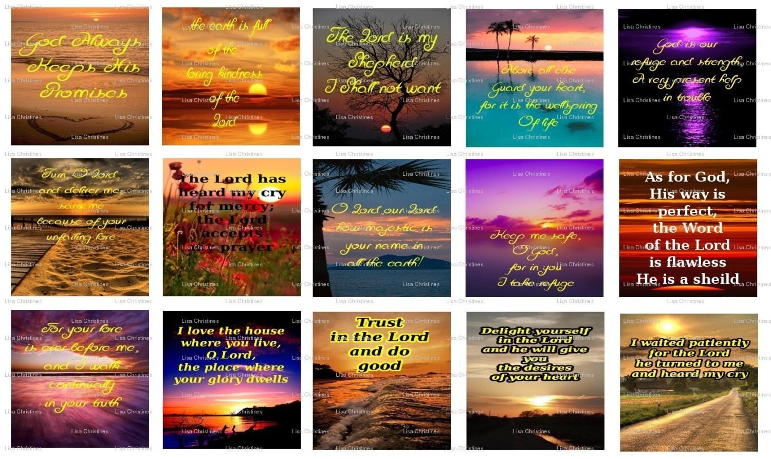 Bible Verses on Sunset Background Digital Collage Instant