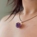 Silver flower Pendant with Amethyst Sphere