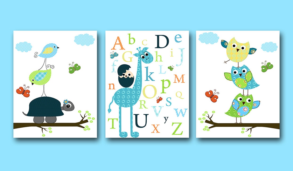 Childrens art Kids Wall Art Baby Boy Nursery Art Baby Room