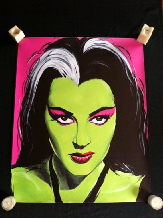 Lily Munster Poster Yvonne DeCarlo by RockNRollArtSchool on Etsy