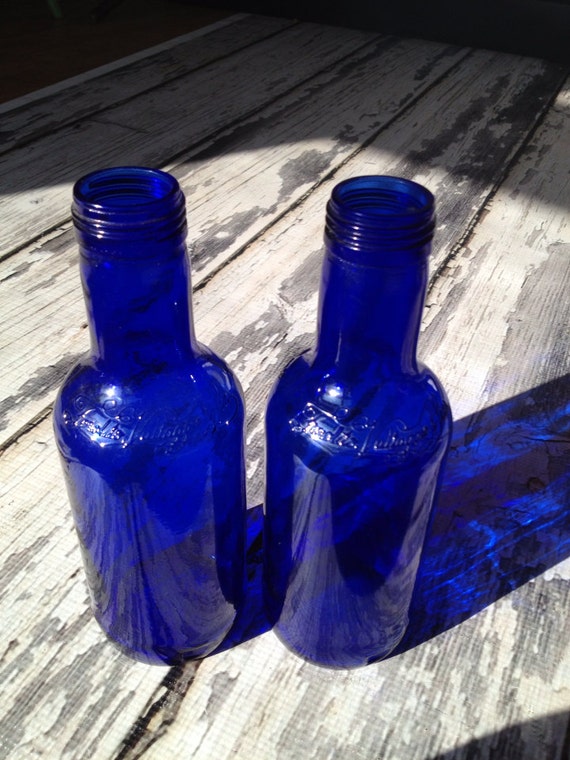 2 Ferolito Vultaggii Sons Cobalt Blue Bottles 2004