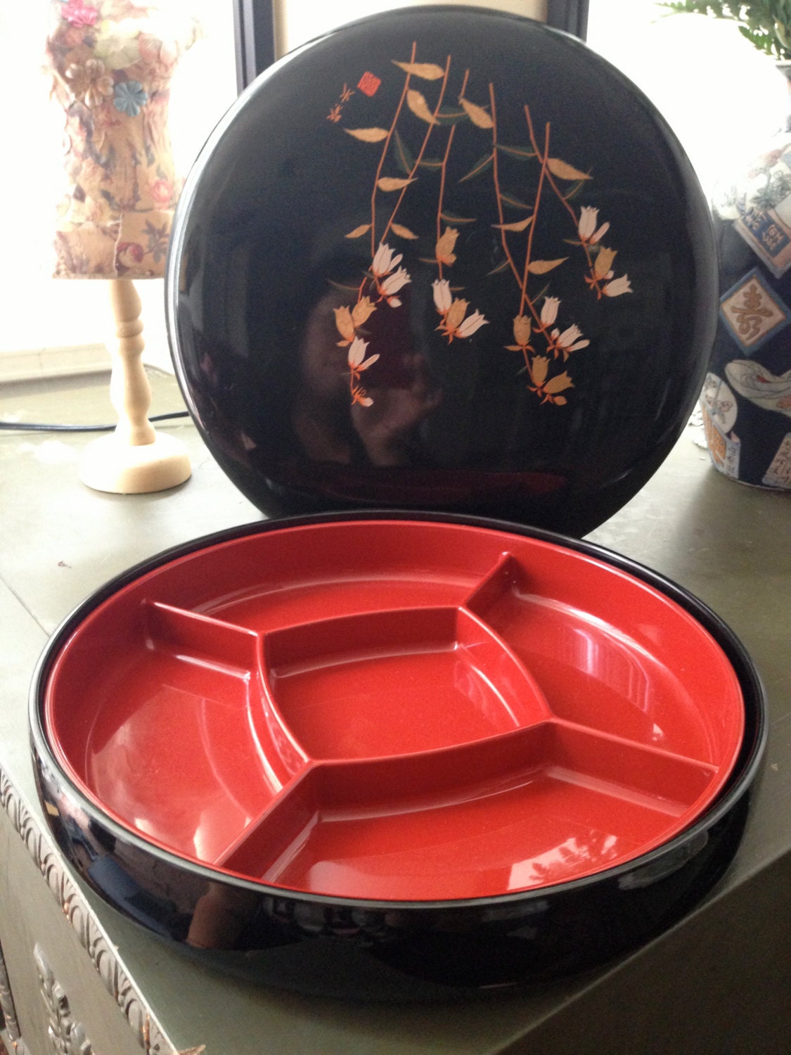 Vintage Japanese Lacquer Serving tray. Asian Home Decor