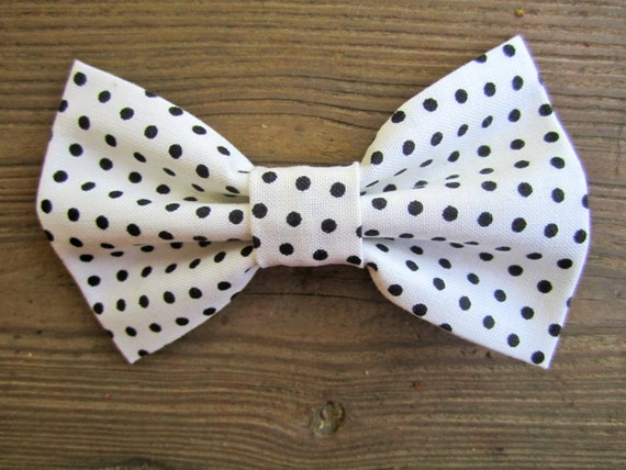Items similar to Black and White Polka Dot Baby Bow Tie...Toddler Bow ...