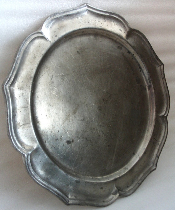 FINSTAIN vintage pewter plate HALLMARK Belgium Les Étains des