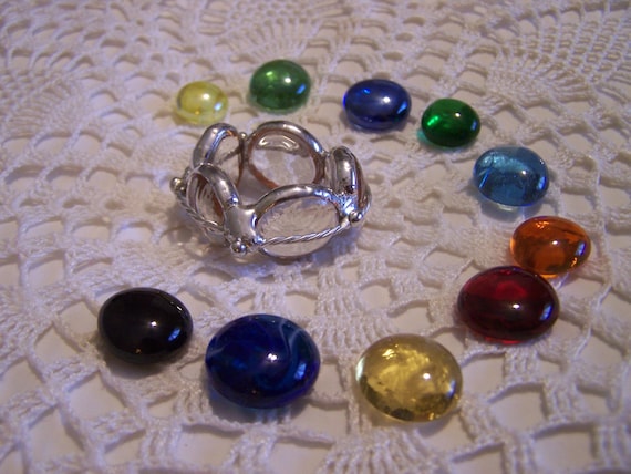 Items similar to Scarf Rings, decorative wire & solder, glass beads on Etsy
