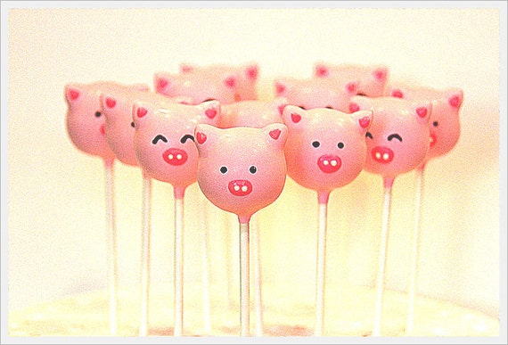 Pig Cake Pops by myangelpops on Etsy