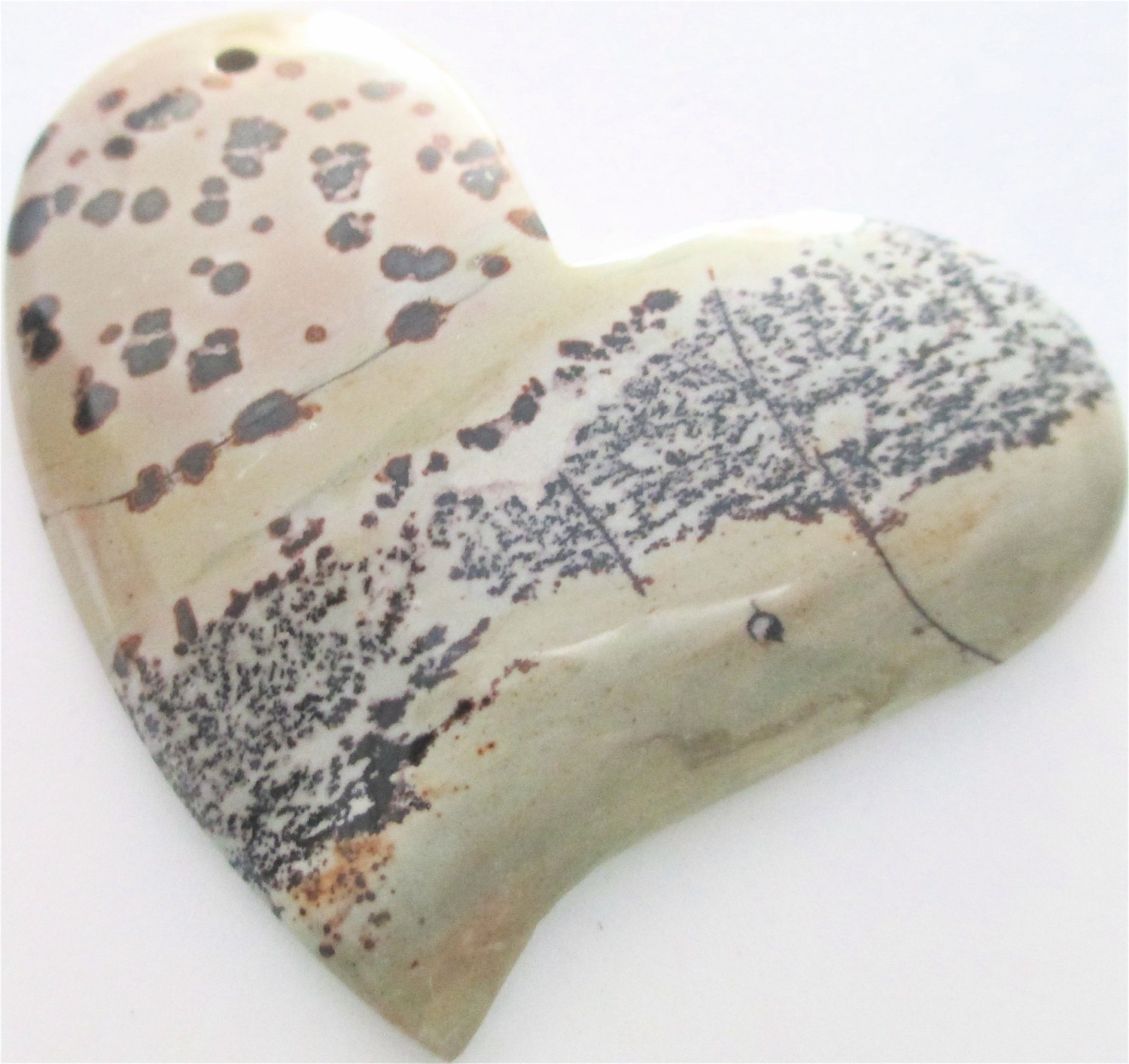 Chinese Painting Jasper Pendant Stone by StoneCollector on Etsy