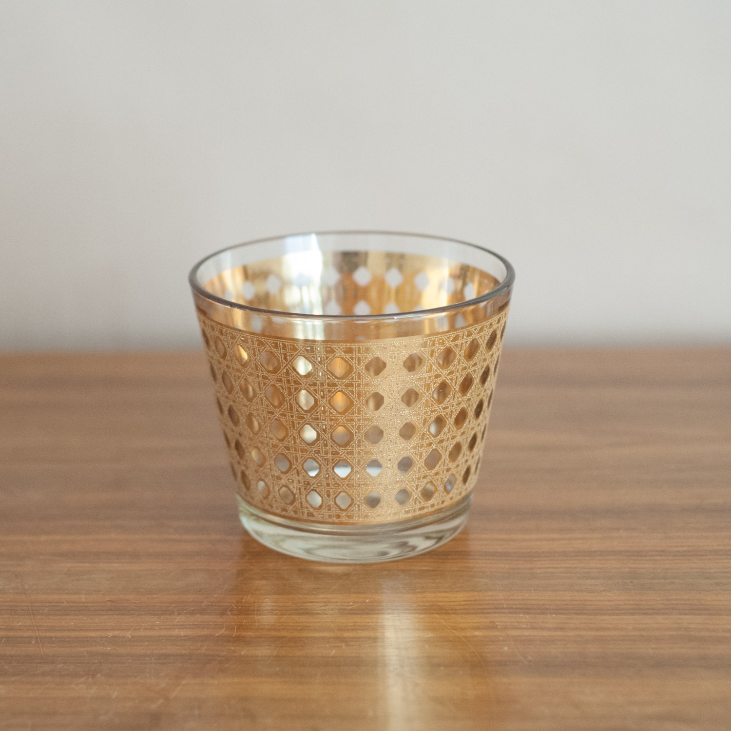 Vintage gold cane mid century ice bucket vintage barware