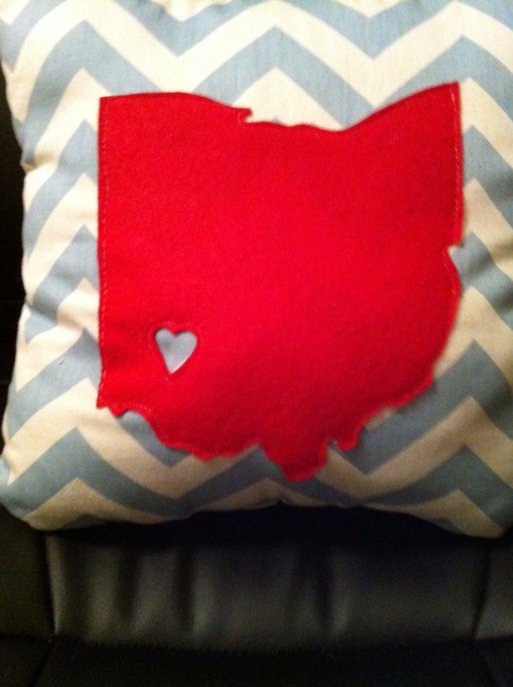 Ohio love pillow custom colors by ThreeSistersGalleryB on Etsy