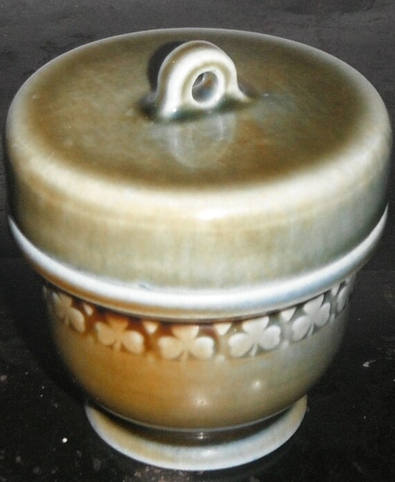 Threaded Lid Egg Coddler Wade Irish Pottery Jar by GingerNIrie