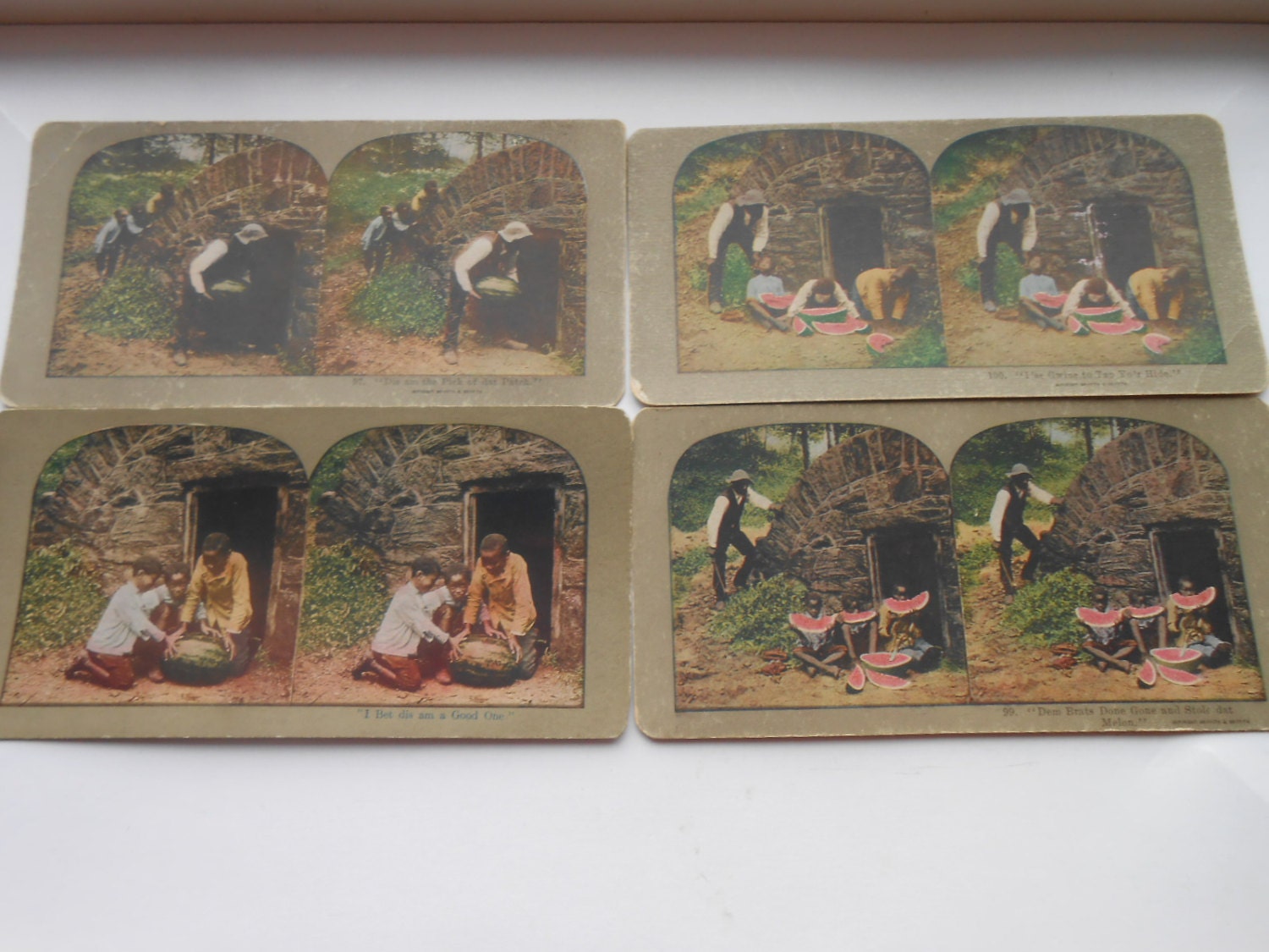 Vintage Black Memorabilia Series of Four Stero Viewer Cards