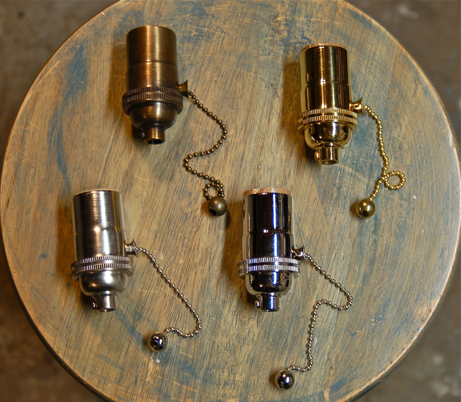 Solid Brass Light Socket PullChain Version 4 Different