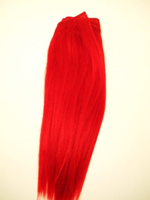 Full Set Red Clip In Extensions 100 Human Hair Bright Red