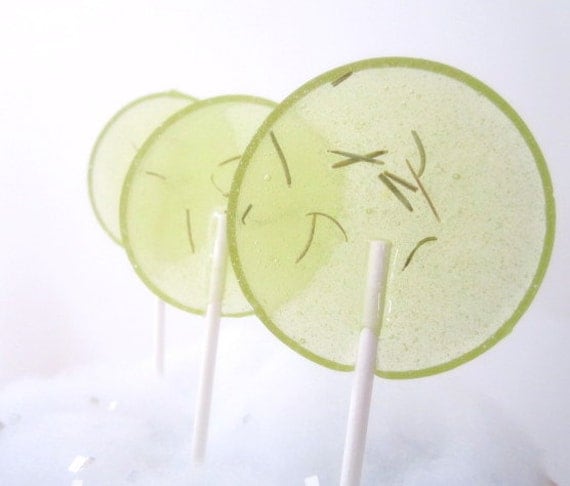 Pear Rosemary Champagne Spritzer Gourmet Lollipops-  Pick Your Size  - Christmas Gift -  Holiday Candy - Gourmet Candy