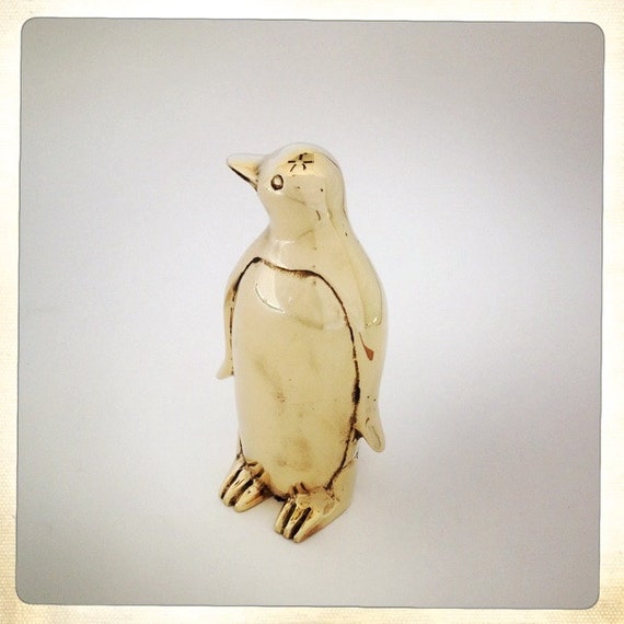 vintage brass penguin animal figurine by amysvintagedecorium