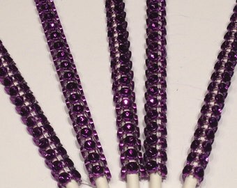 PURPLE - Bling cake pop sticks / Glam sticks / Decorated Cake Pop Sticks / Bling Cake Pop Sticks / rhinestone