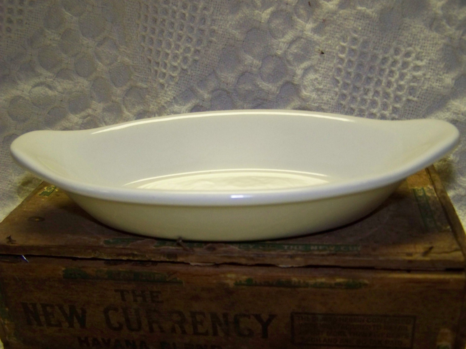 White Ceramic Dish Quality Ovenware Dish by