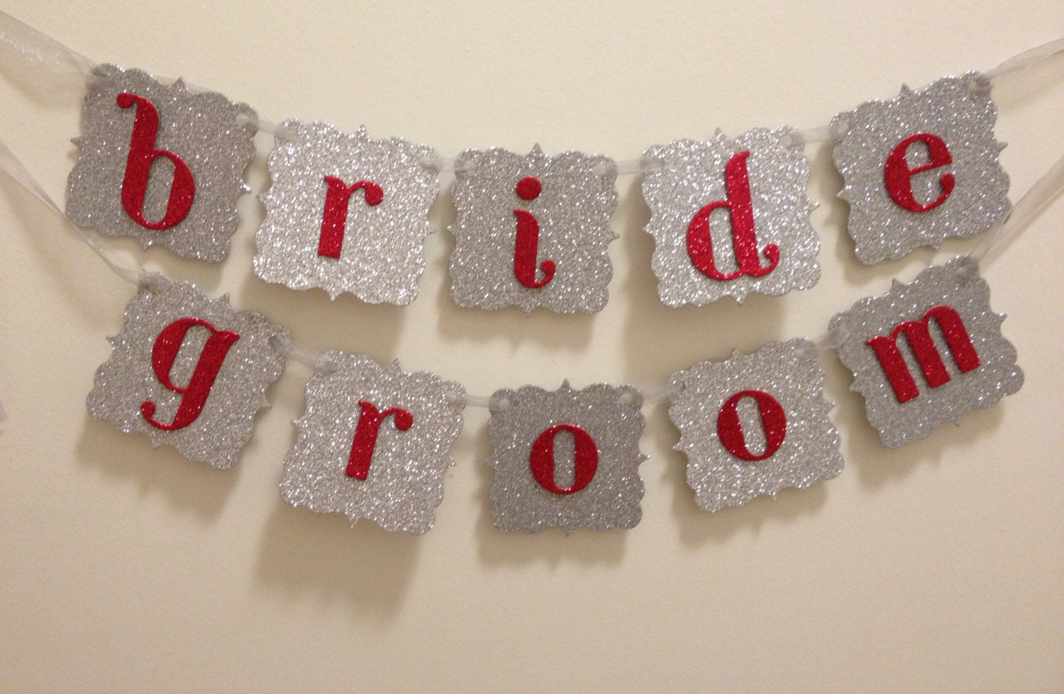 Wedding Banner // Bride and Groom // Silver and by PrimroseAndPark