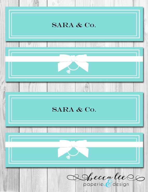 Water Bottle Labels - Tiffany & Co Inspired Bridal Shower - DIY - Printable Il_570xn