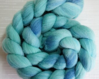 Wool Roving, Combed top, Hand Painted Roving for Spinning or Felting, Rambouillet - 4 oz
