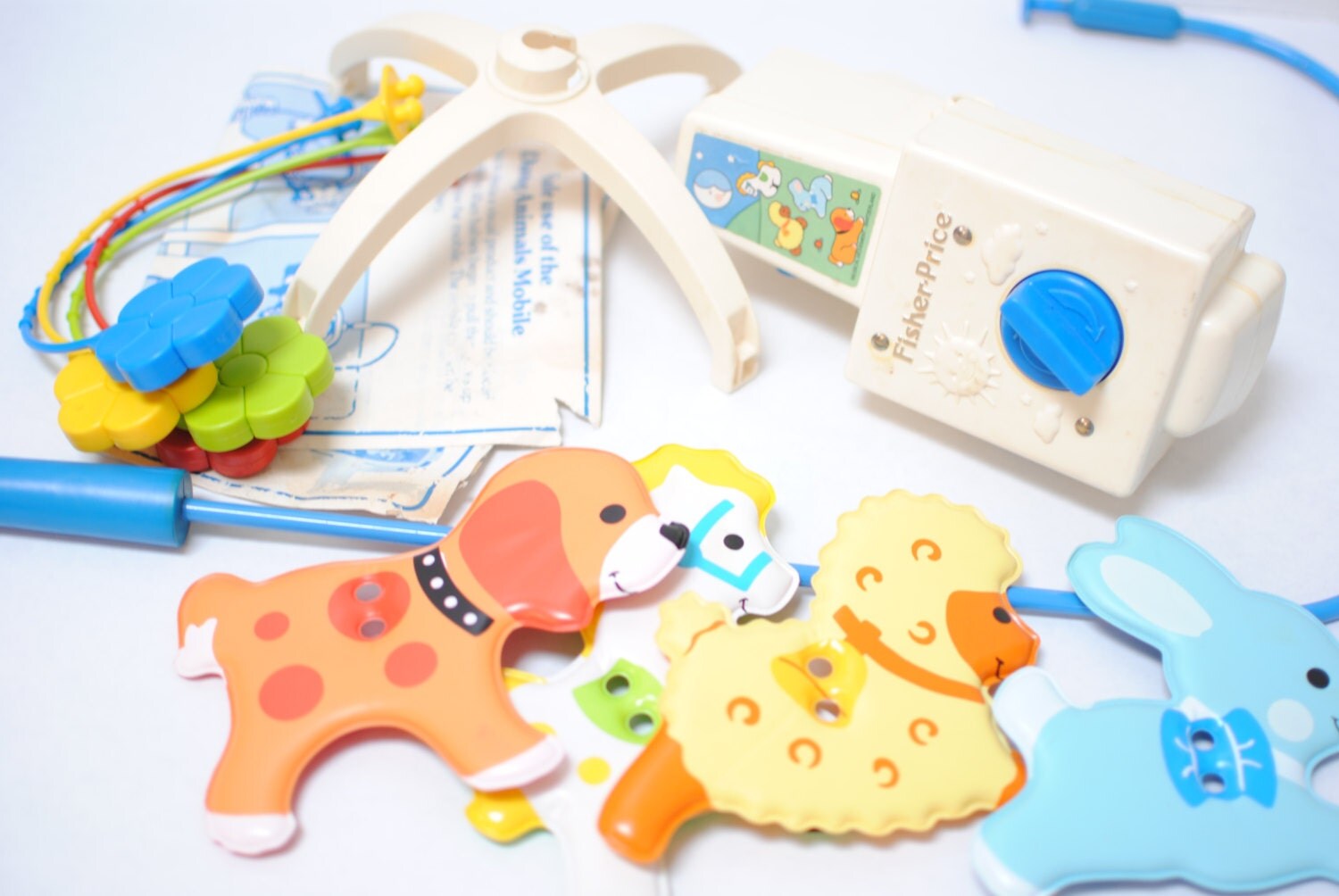 Vintage Crib Mobile Fisher Price Dancing Animals