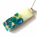 Blue Fused glass, sterling silver & cream pendant necklace, For Her, Valentines Day gift - Puddles NL408