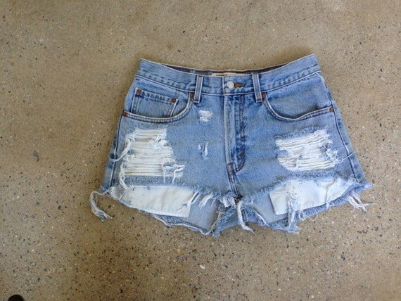 High Waisted Destroyed Denim Shorts Made to by LoveCityDenim