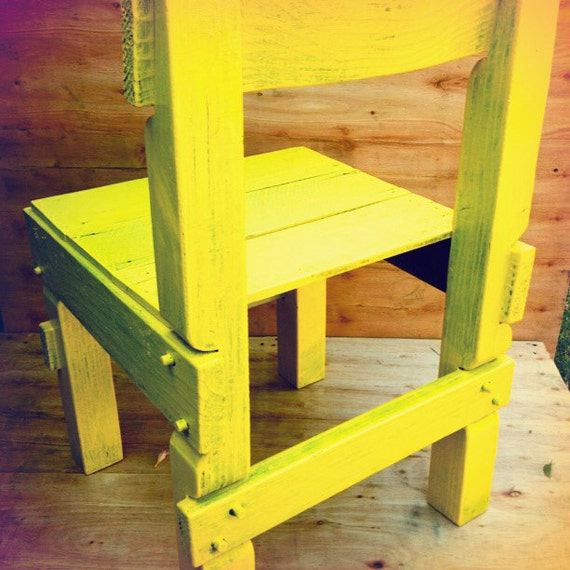 Upcycled solid wooden chair made with recycled by RosesUpcycled