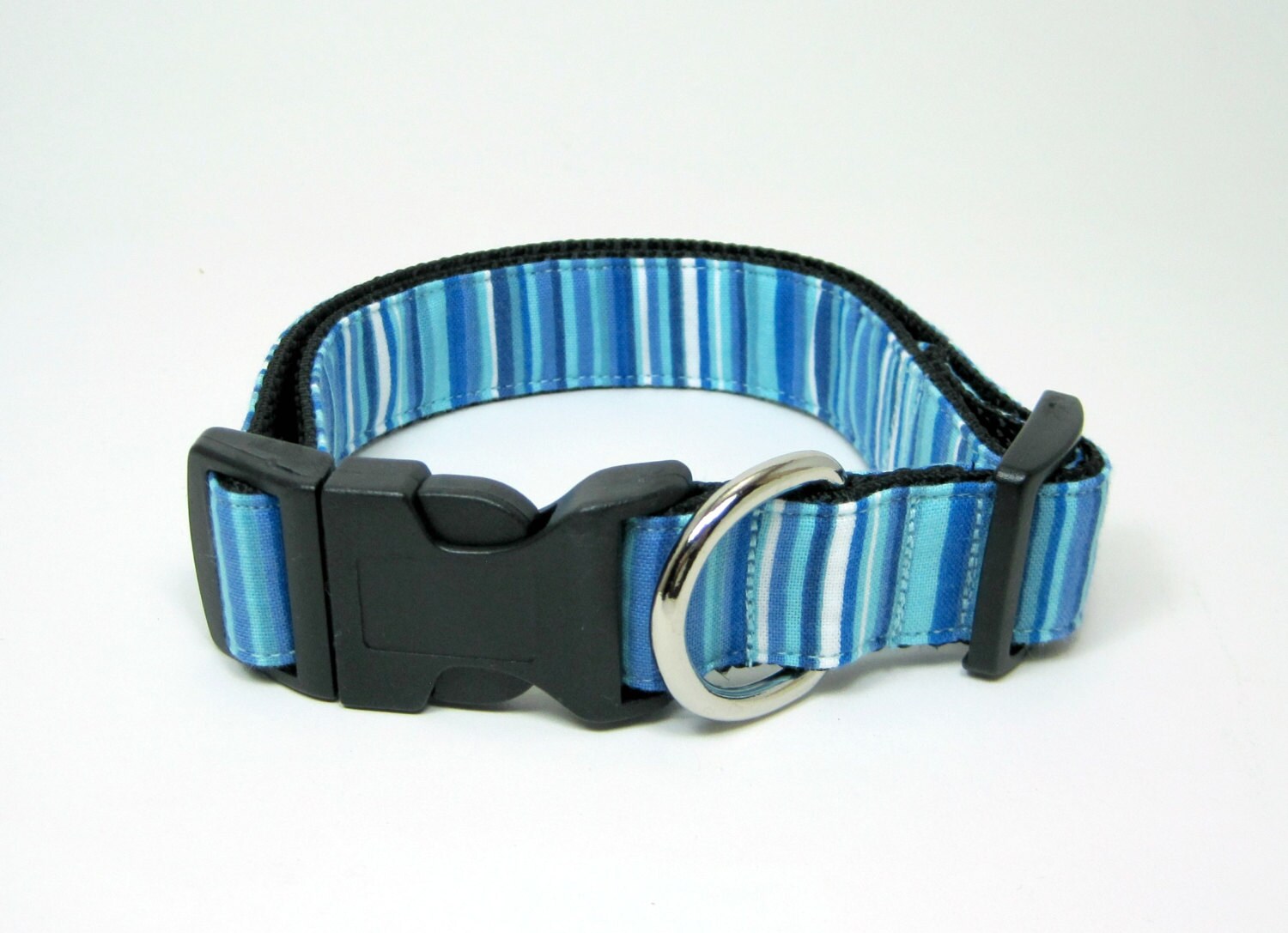 Bow tie Dog CollarBlue Stripe Dog Collar with bow tie set