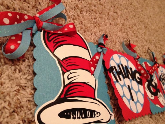 Dr. Seuss Thing 1 & Thing 2 Inspired Birthday Banner