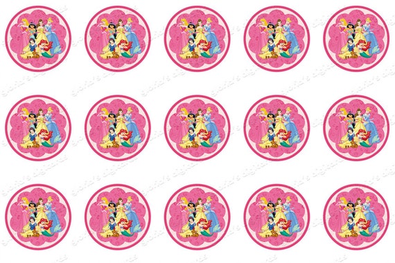 Princess Themed -- 1 inch circle 4x6 Digital Bottle Cap Collage -- INSTANT DOWNLOAD by Gloria's Digi Cards on Etsy Il_570xn