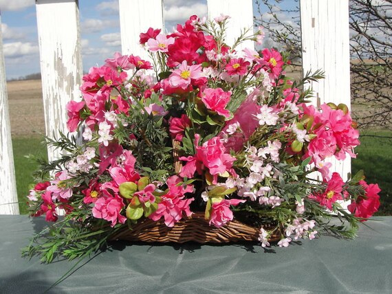 Spring Silk Flower Arrangements Pink Violet or Custom Colors