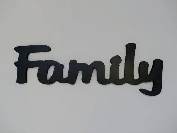 Wooden wall  decor  word  Family  Sign
