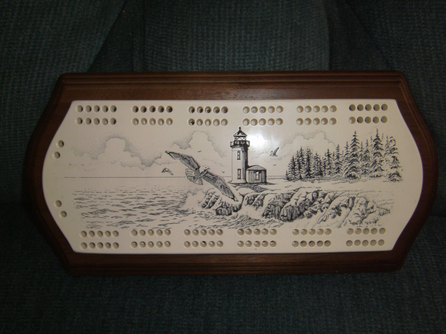 vintage Scrimshaw Barlow Cribbage Boards