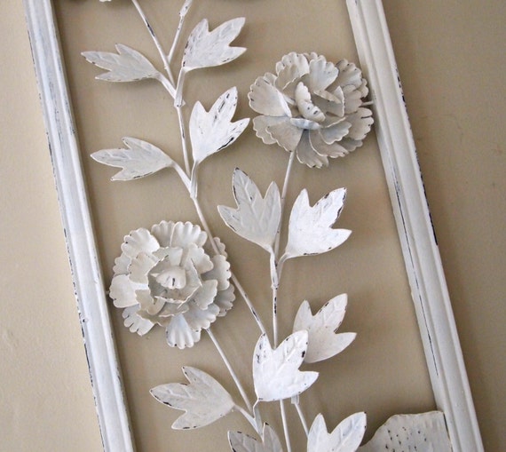 Wall Hanging Vintage Metal 3D Art Three Dimensional Floral