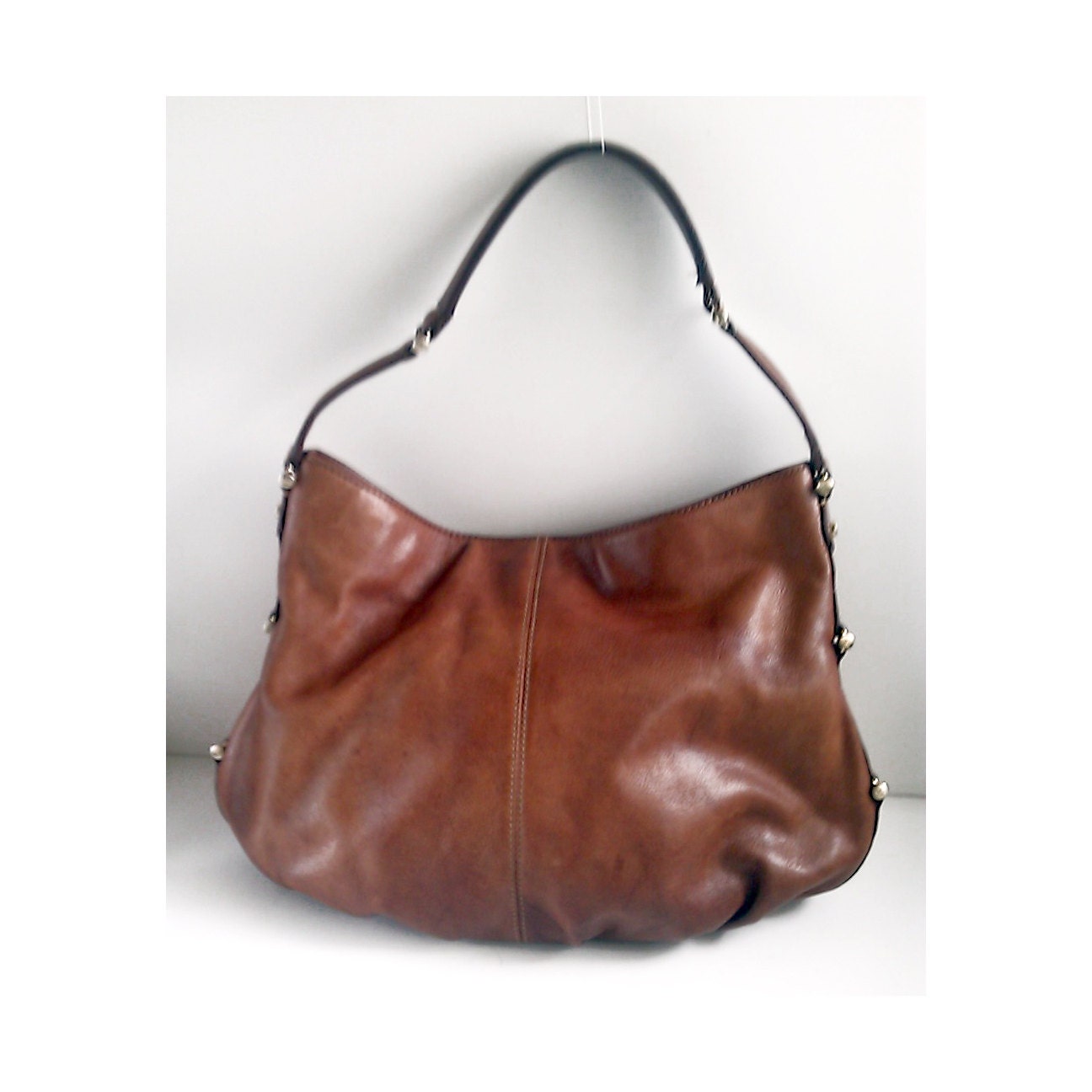 Vintage Brown Leather Liz Claiborne Hobo Purse Shoulerbag