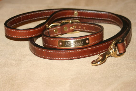 Hill Top Leather, custom-made padded collars with engraved nameplate Il_570xN.424734394_nlv7