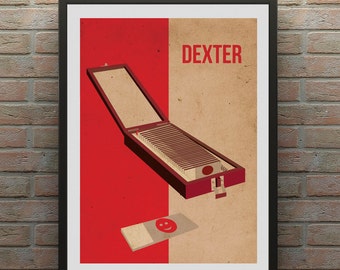 Dexter Inspired Minimalist Trophy Blood Slide box Poster