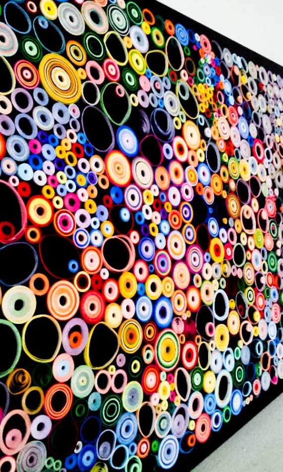 Multi Colored  Rolled Paper  Wall  Art by MelsCreativeDesigns