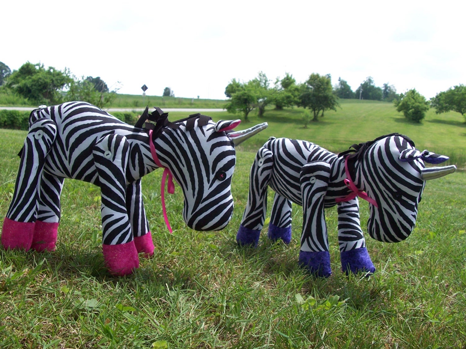 Stuffed Zebra Zoe or Zack ZEBRA UNICORN Custom by MadeSewLovely