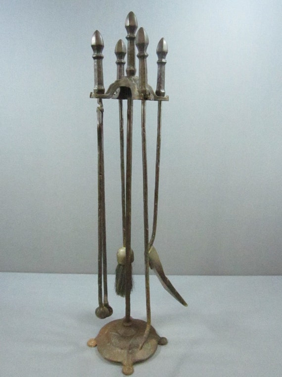 Cast Iron Set Of Fireplace Tools With Stand Cahill FREE SHIP