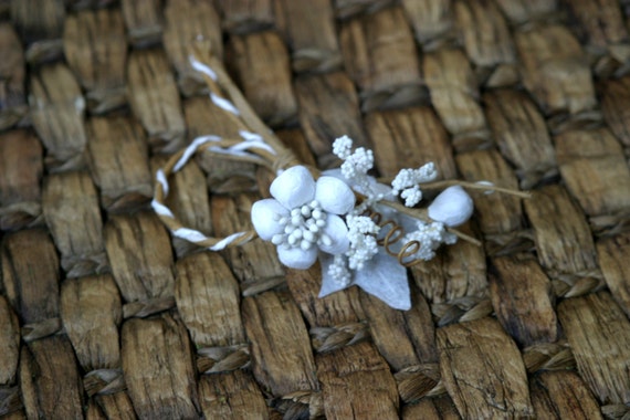 Rustic Shabby Chic White Artificial Flower Embellishment FL-025